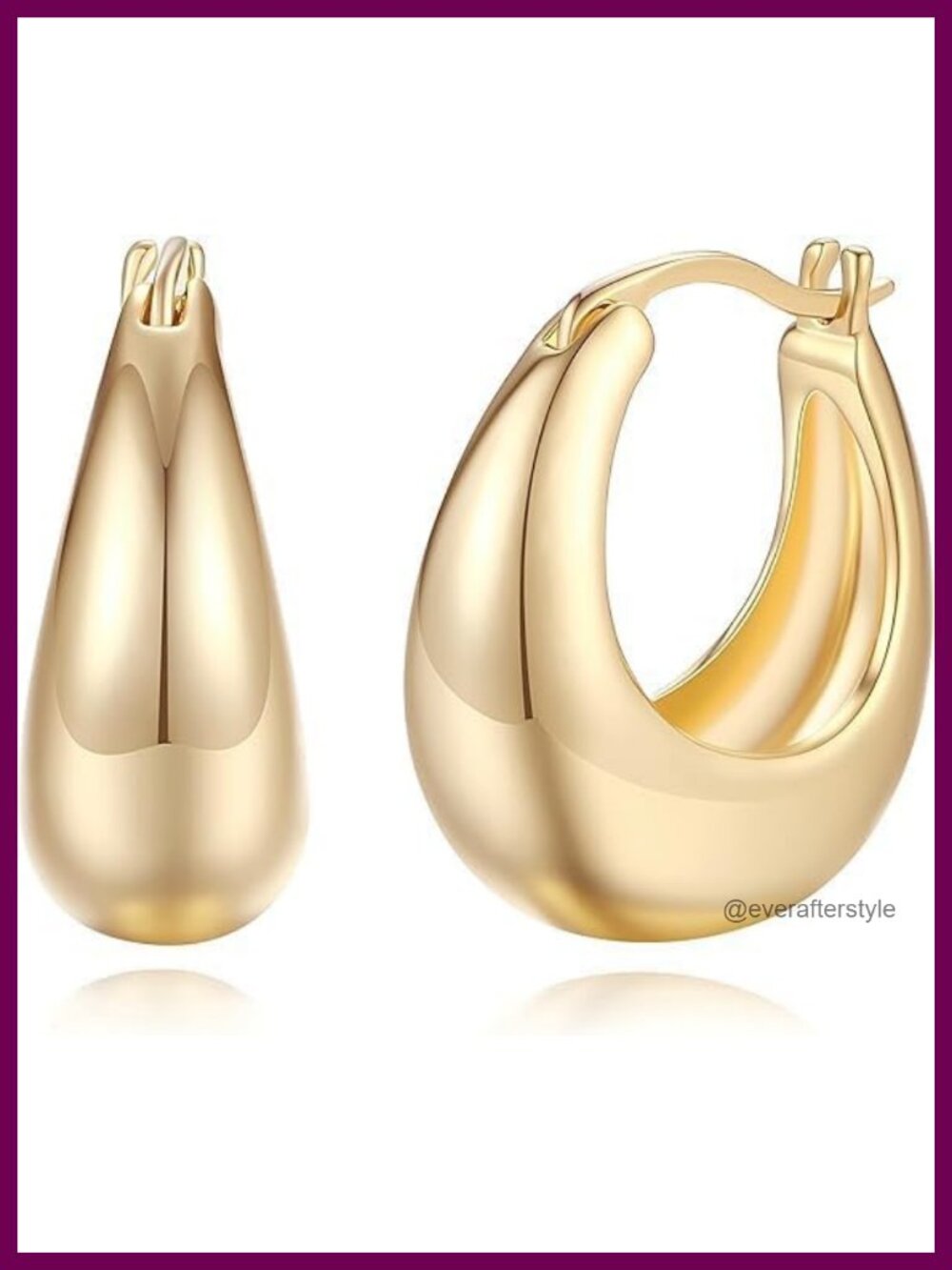 14K Gold Hoop Earrings for Women Vintage Chunky Earrings Hypoallergenic